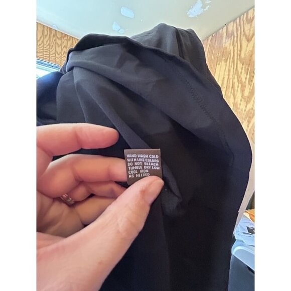 J McLaughlin Solid Black Stretch Dress V-Neck Wrap Dress Sz M Knee Length - Picture 9 of 9